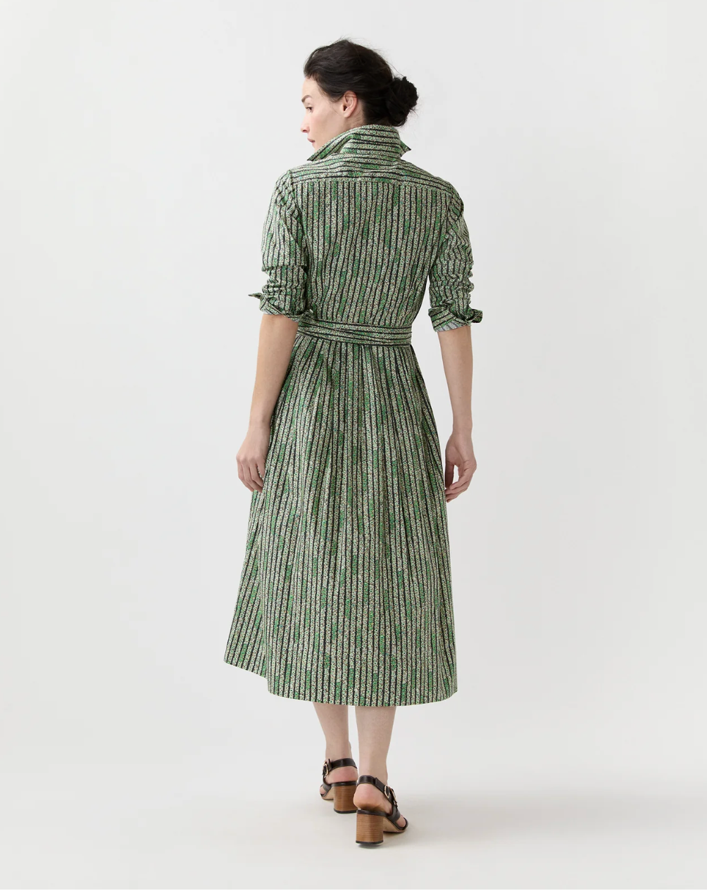 Ann Mashburn Classic Shirtwaist Dress-Clothing-MASHBURN-GREEN-XS-Mercantile Portland