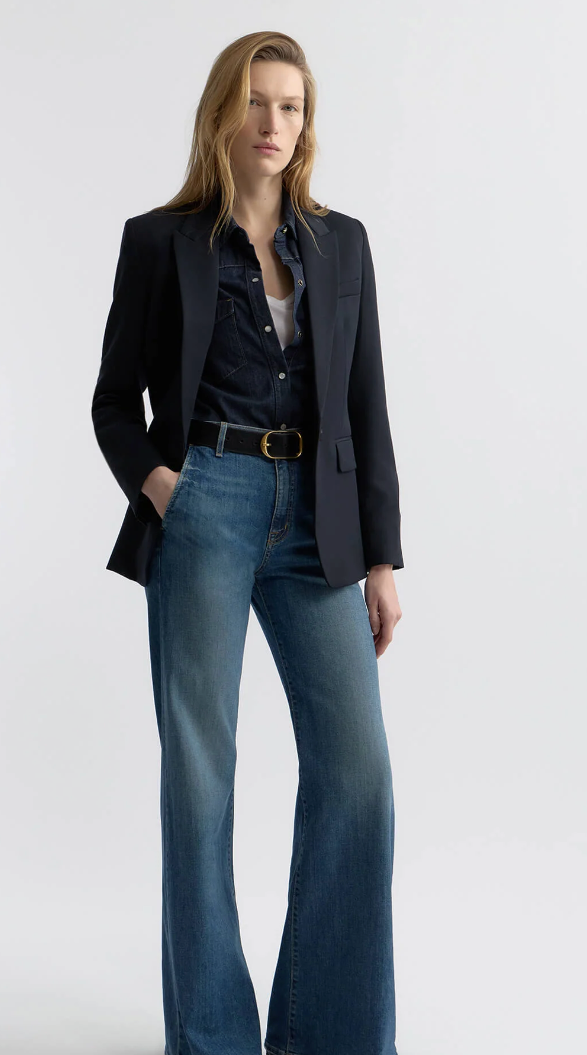 Anna Jean in Classic Wash-Denim-Nili Lotan-Classic Wash-25-Mercantile Portland