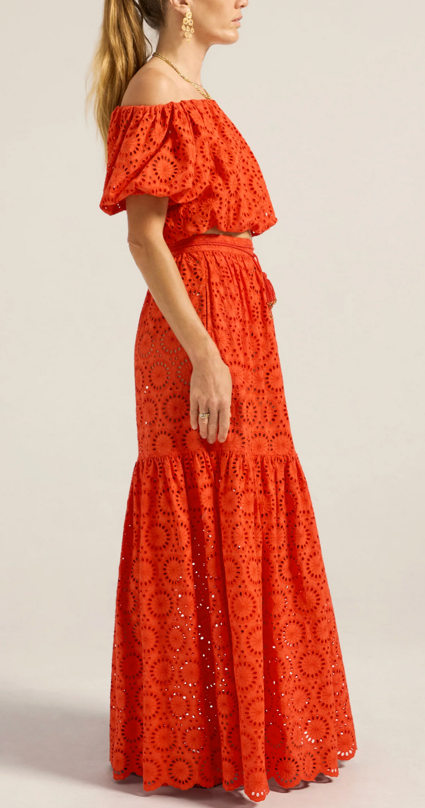 Antiope Eyelet Top-Tops-Ilio Nema-Red-XS-Mercantile Portland