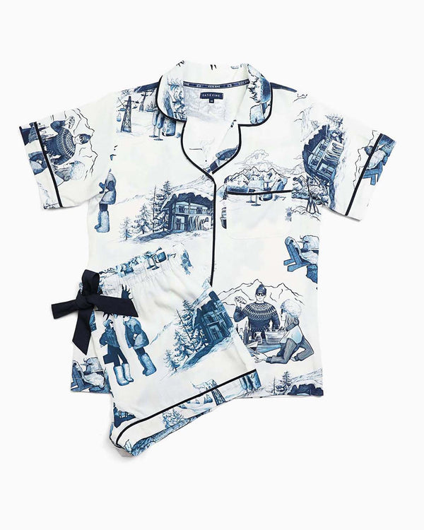 Aprés Ski Toile Pajama Shorts Set-Katie Kime-Mercantile Portland