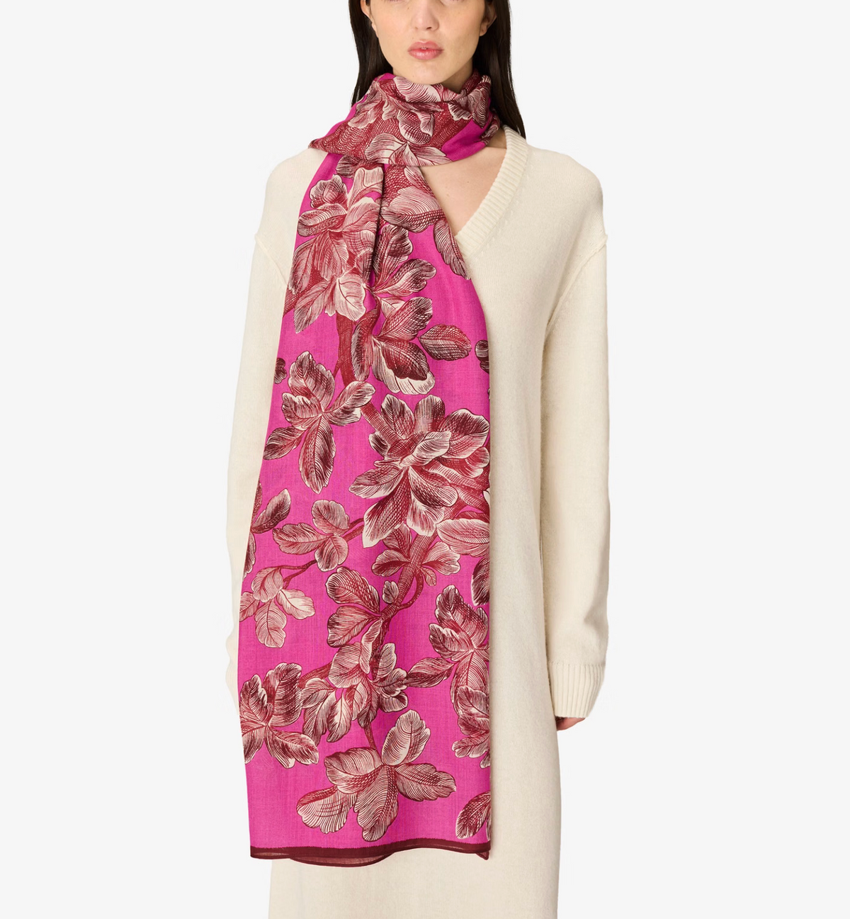Arboris Scarf in Fuchsia-Scarves and Wraps-Inoui Editions-Fuchsia-OS-Mercantile Portland