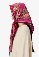 Arboris Square Scarf in Fuchsia-Scarves and Wraps-Inoui Editions-Fuchsia-OS-Mercantile Portland