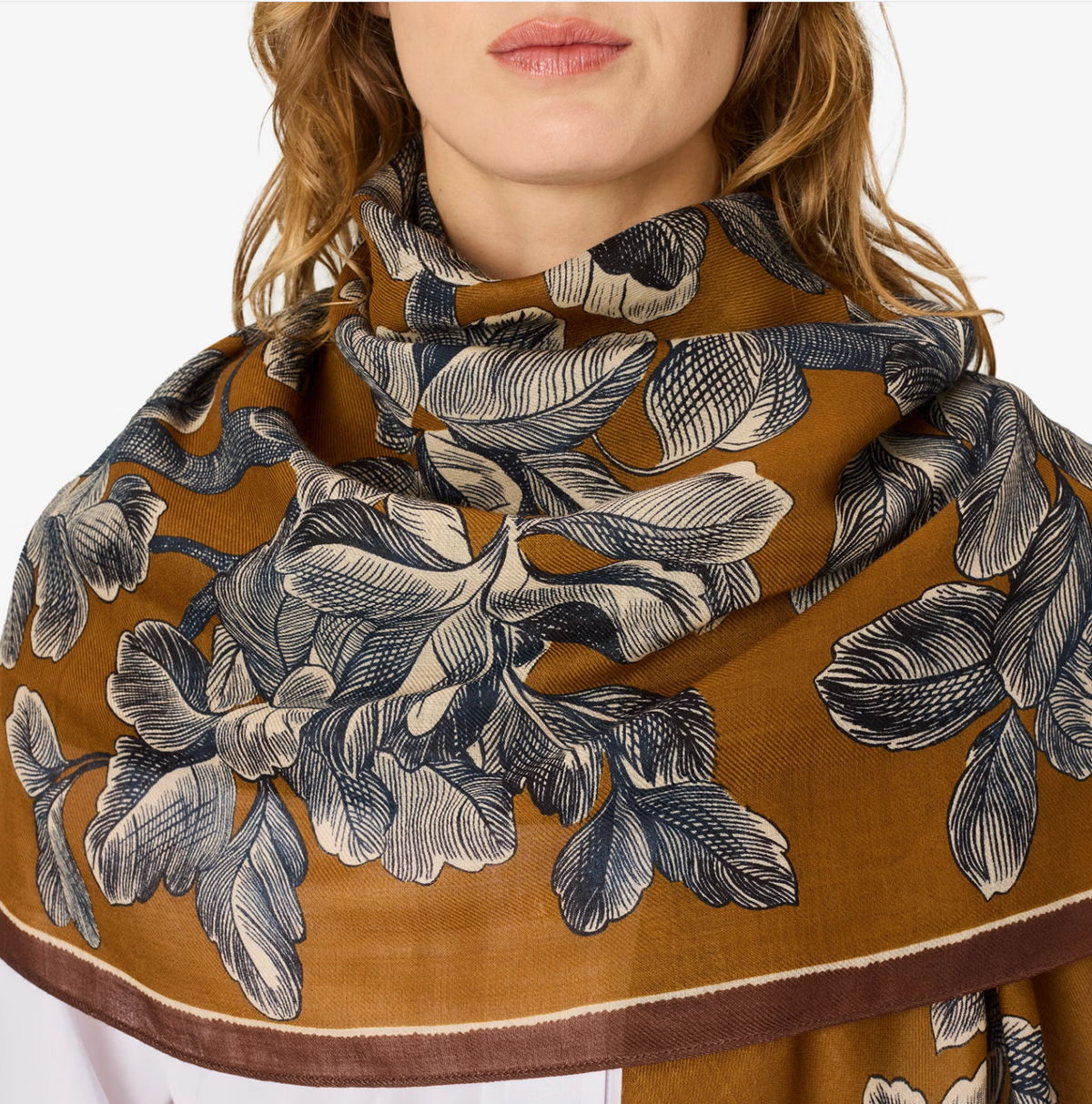 Arboris Square Scarf in Golden Brown-Inoui Editions-Golden Brown-OS-Mercantile Portland