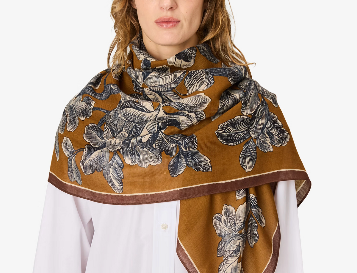 Arboris Square Scarf in Golden Brown-Inoui Editions-Golden Brown-OS-Mercantile Portland
