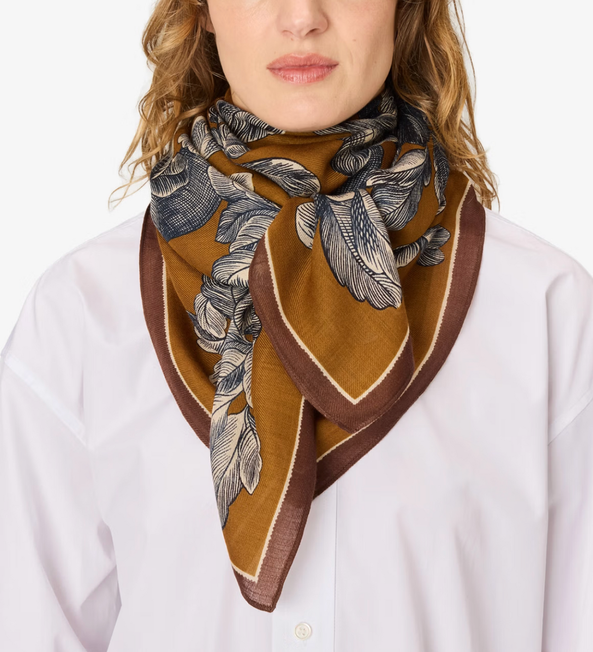 Arboris Square Scarf in Golden Brown-Inoui Editions-Golden Brown-OS-Mercantile Portland