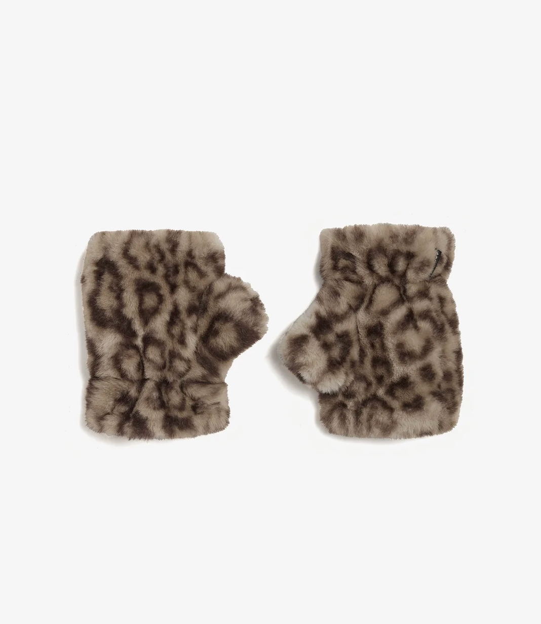 Ariel Fingerless Gloves in Leopard-Gloves-Apparis-Leopard-OS-Mercantile Portland