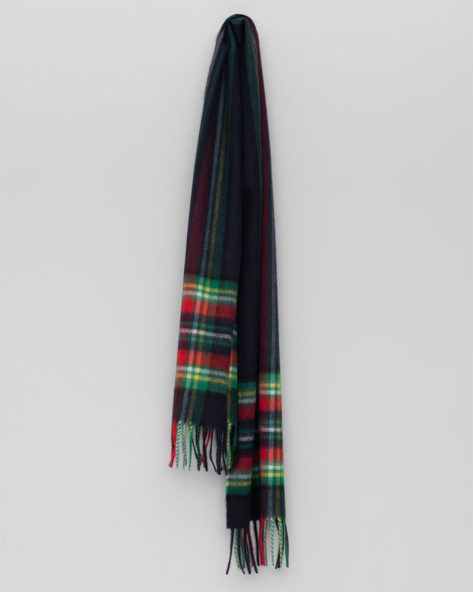 Arran Kites Plaid Scarf-Scarves-Alex Begg-Navy Red-OS-Mercantile Portland