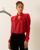 Artemis Cherry Trellis Shirt-Clothing-ALIX OF BOHEMIA-Red Cherry-XS-Mercantile Portland