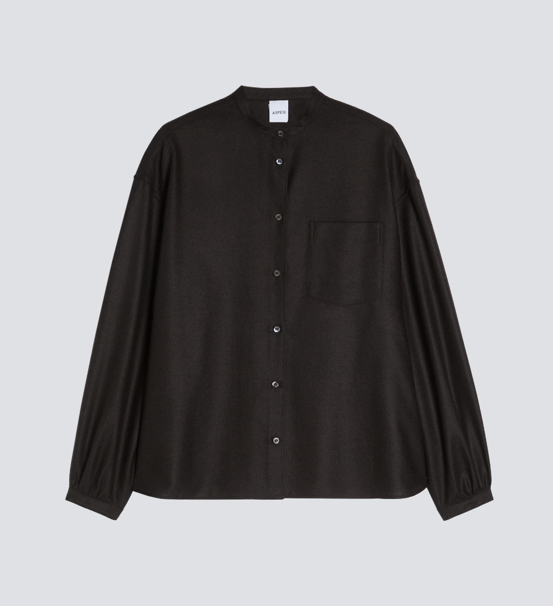 ASPESI 5433 GATHER SLEEVE TOP BROWN-Shirts-Aspesi-Brown-36-Mercantile Portland