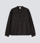 ASPESI 5433 GATHER SLEEVE TOP BROWN-Shirts-Aspesi-Brown-36-Mercantile Portland