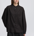 ASPESI 5433 GATHER SLEEVE TOP BROWN-Shirts-Aspesi-Brown-36-Mercantile Portland