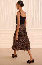 Auden Silk Skirt-Skirts and Shorts-ULLA JOHNSON-Noir Mille- Fleur-0-Mercantile Portland