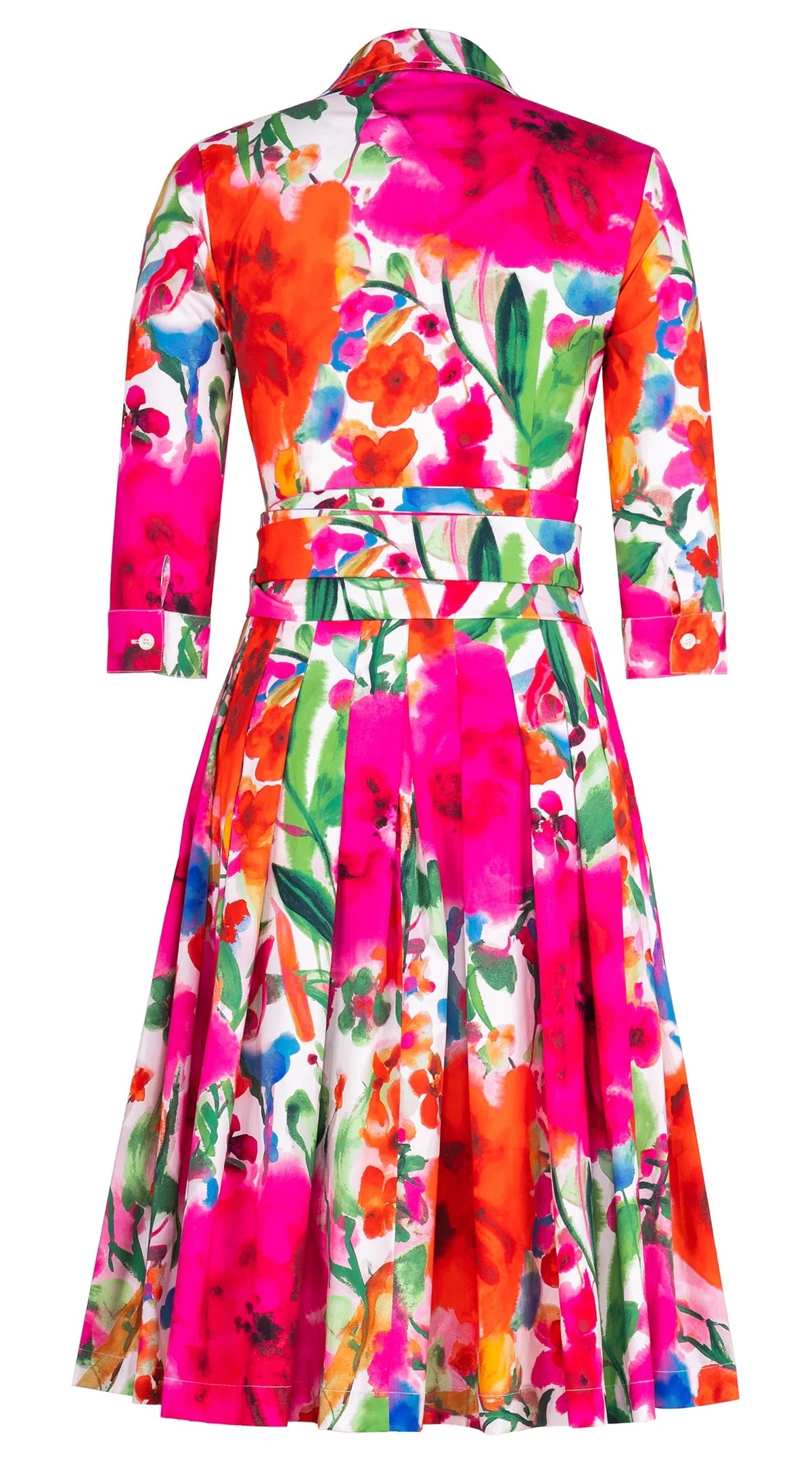 Audrey Shirt Dress in Watercolor Bloom-Dresses-Samantha Sung-Watercolor Bloom-0-Mercantile Portland
