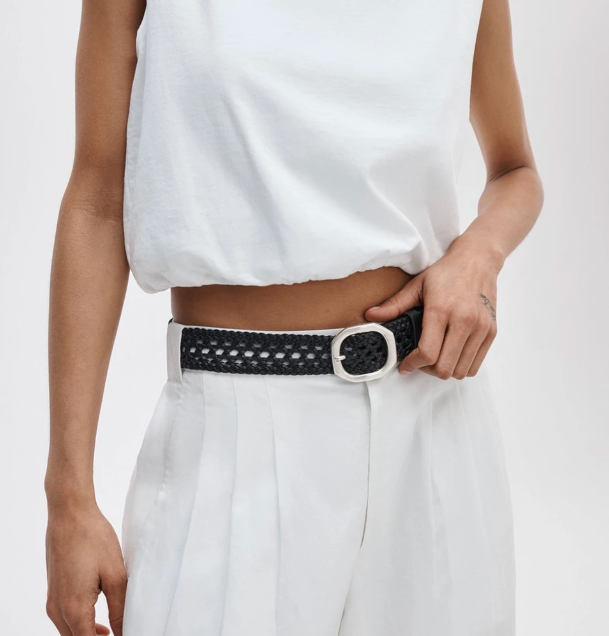Audrey Woven Belt in Black-Belts-Rag & Bone-Black-S-Mercantile Portland