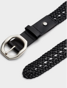 Audrey Woven Italian Leather Belt-Belts-Rag & Bone-Black-XS-Mercantile Portland