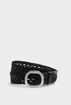 Audrey Woven Italian Leather Belt-Belts-Rag & Bone-Black-XS-Mercantile Portland