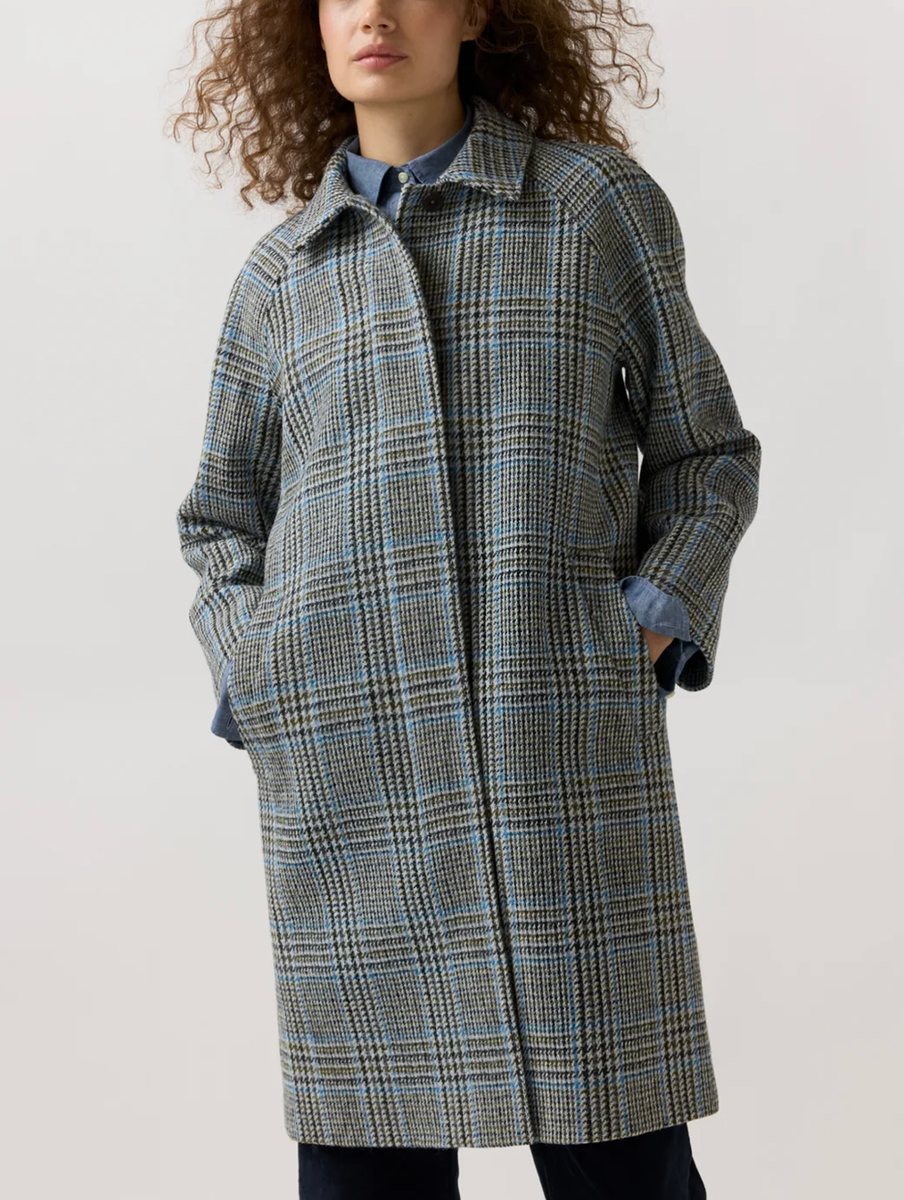 Balmacaan Coat in Grey Glen Plaid-Outerwear-Mashburn-Grey Sky-XS-Mercantile Portland