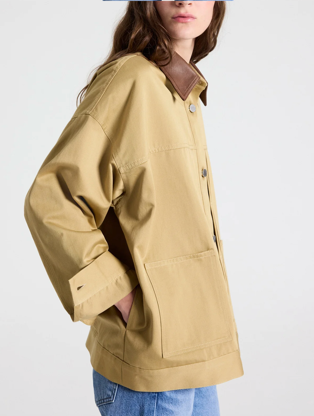 Barn Jacket Combo-Jackets-TWP-Khaki / Bison-XS-Mercantile Portland
