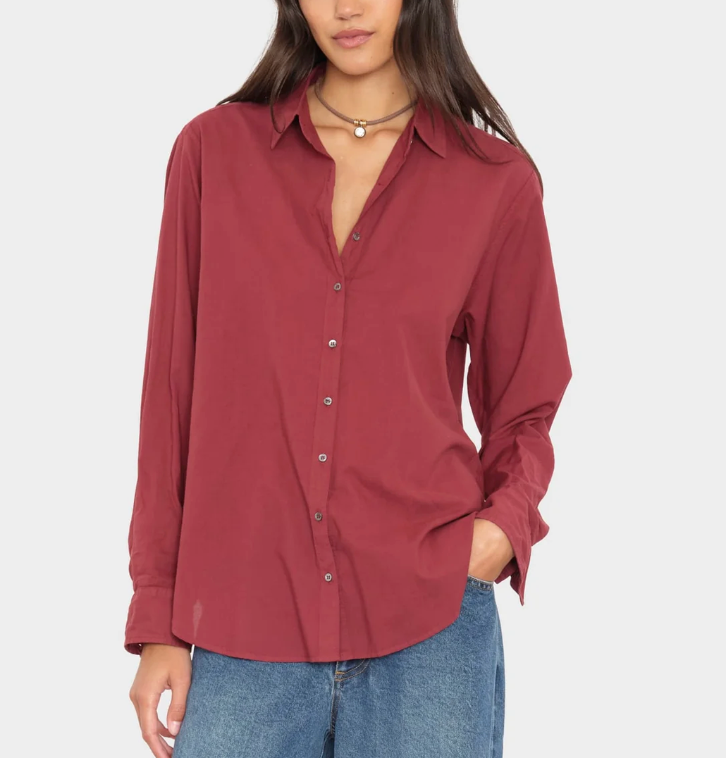 Beau Shirt in Bordeaux-Shirts-Xirena-Bordeaux-XS-Mercantile Portland