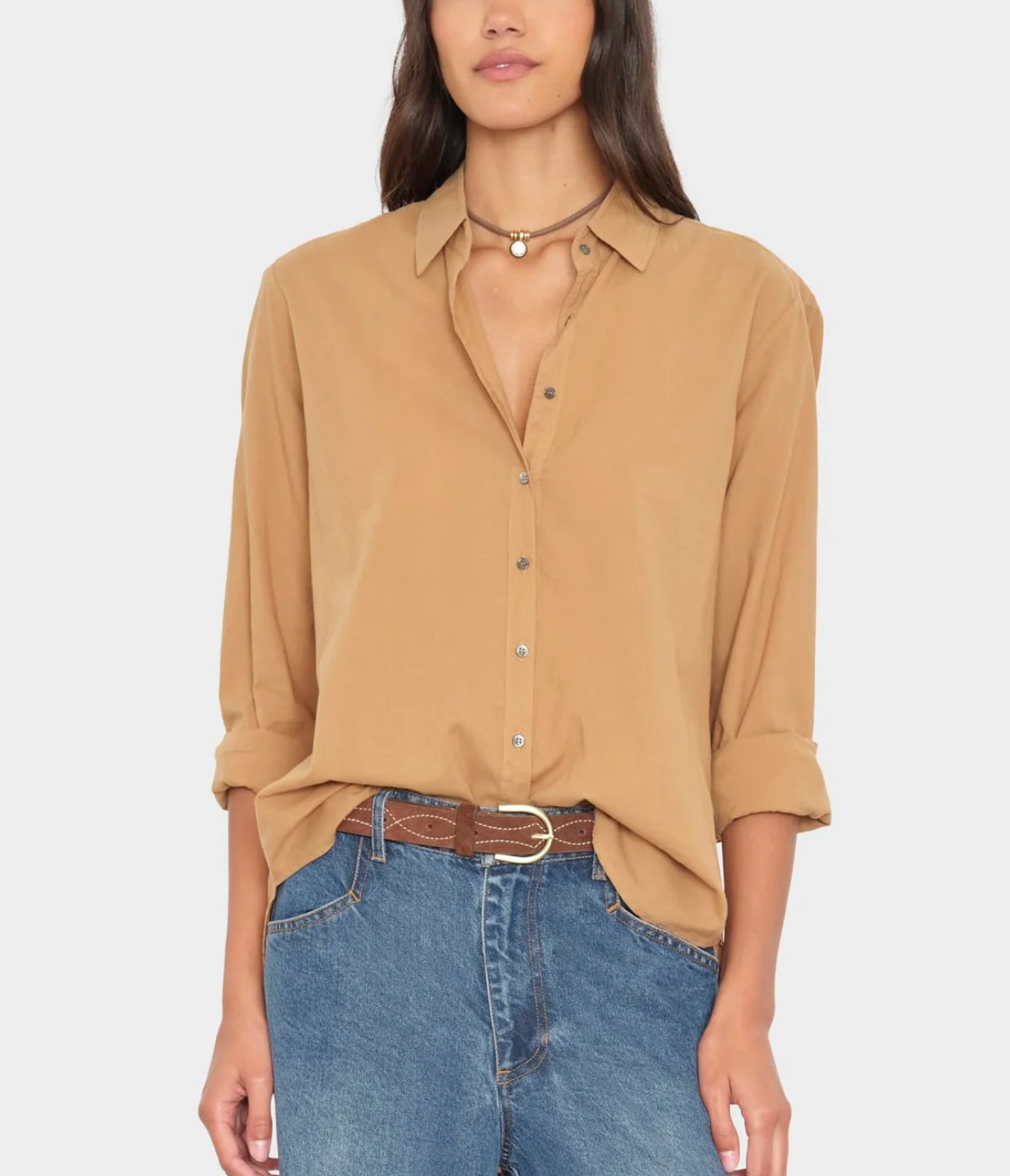 Beau Shirt in Tobac-Shirts-Xirena-Tobac-XS-Mercantile Portland