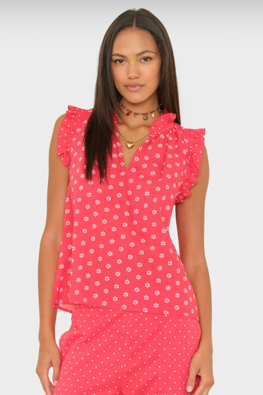 Bex Top-Clothing-Xirena-Red Daisy-XS-Mercantile Portland