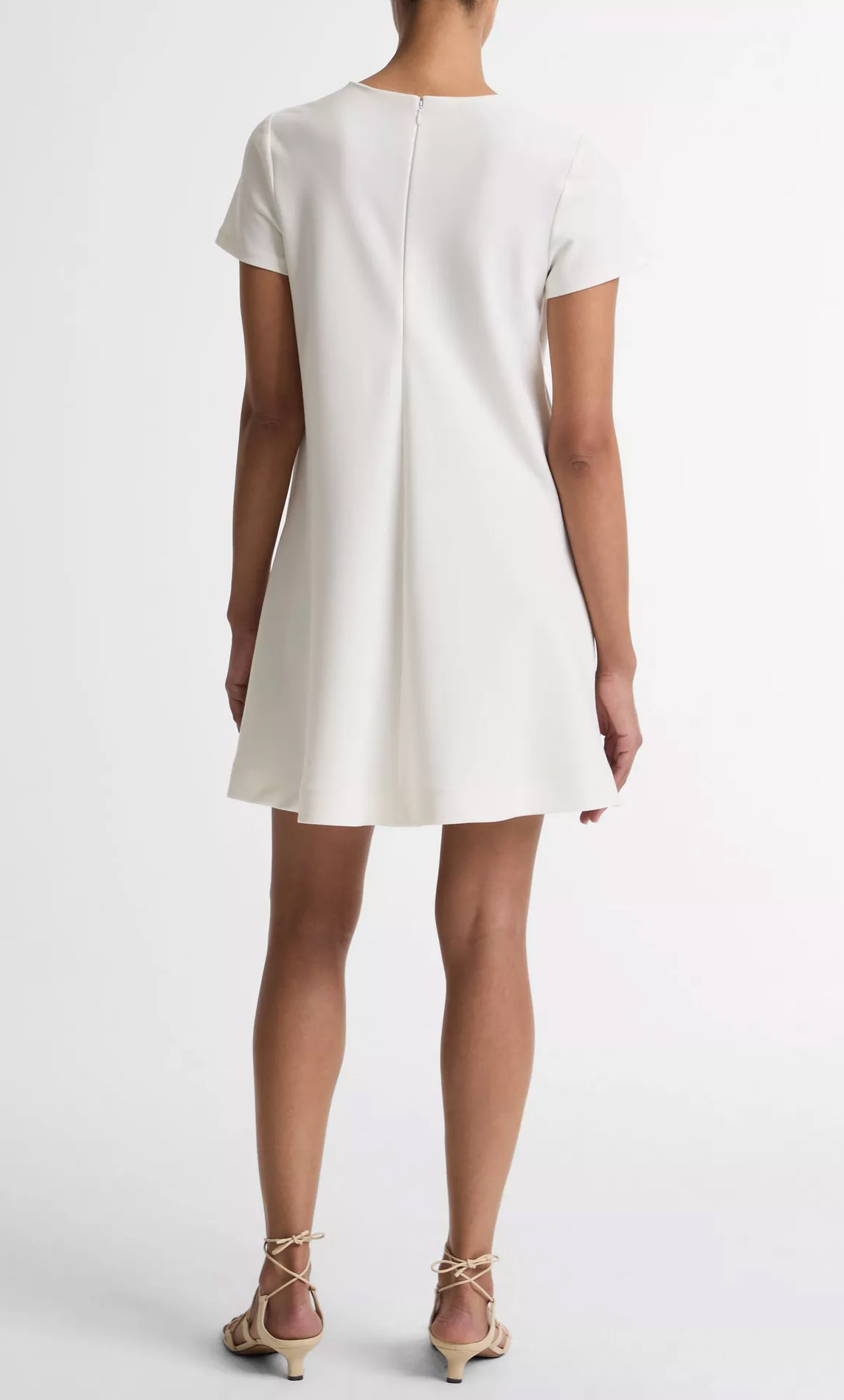 Bias Short-Sleeve Dress in Bone-Dresses-Vince-Bone-XS-Mercantile Portland