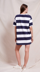 Bias Stripe Mix T-Shirt Dress-Clothing-Sundry-Optic White-XS-Mercantile Portland