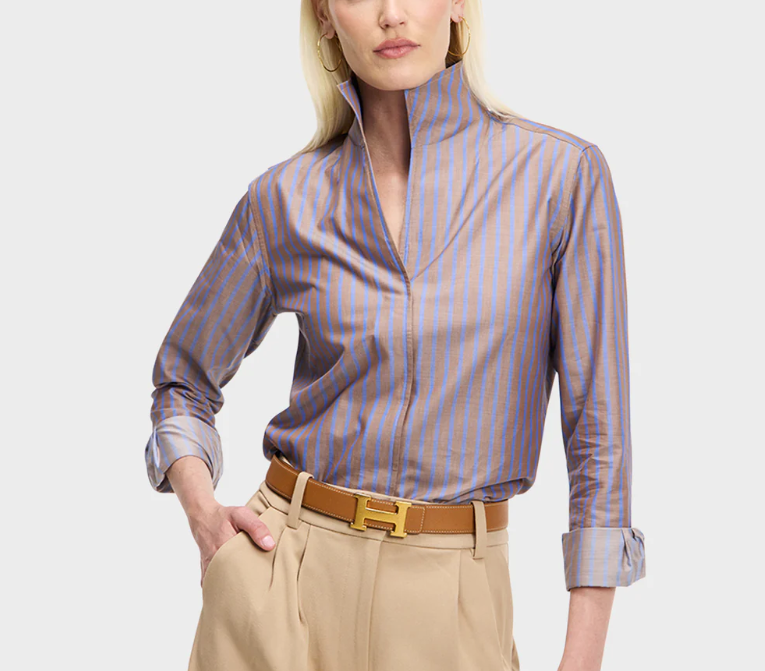 Big Sur-Tops-Sarah Alexandra-Brown & Blue Stripes-00-Mercantile Portland