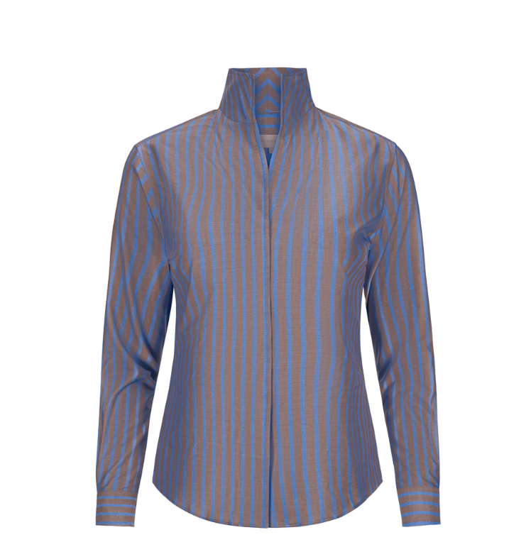 Big Sur-Tops-Sarah Alexandra-Brown & Blue Stripes-00-Mercantile Portland