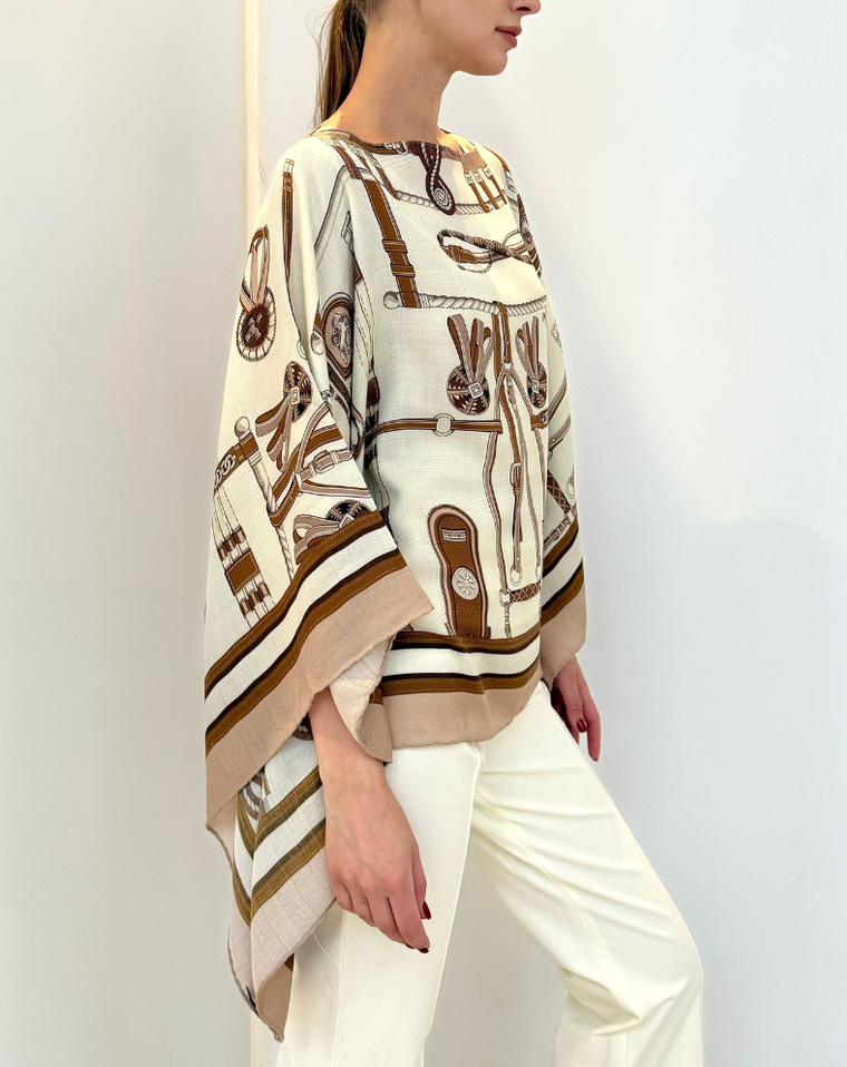 "Bits" Poncho in Brown-Kaftans and Ponchos-Rani Arabella-Brown-OS-Mercantile Portland