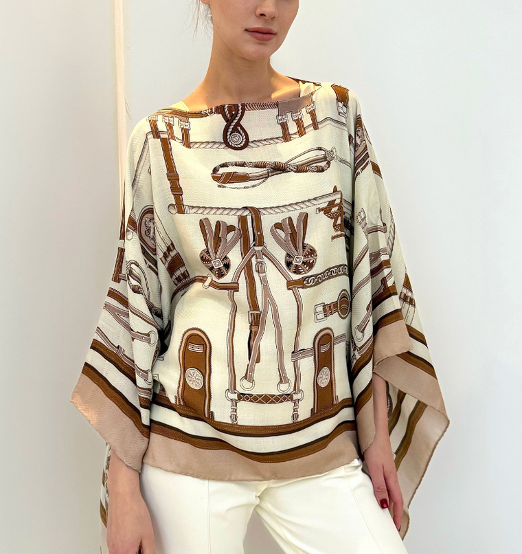 "Bits" Poncho in Brown-Kaftans and Ponchos-Rani Arabella-Brown-OS-Mercantile Portland
