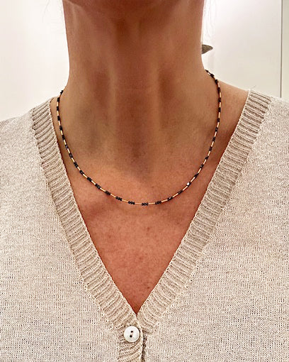 Black Diamond Bead Necklace-Jewelry-Ara Collection-OS-Mercantile Portland