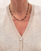 Black Diamond Tear Drop Bead Necklace-Accessories-Ara Collection-OS-Mercantile Portland