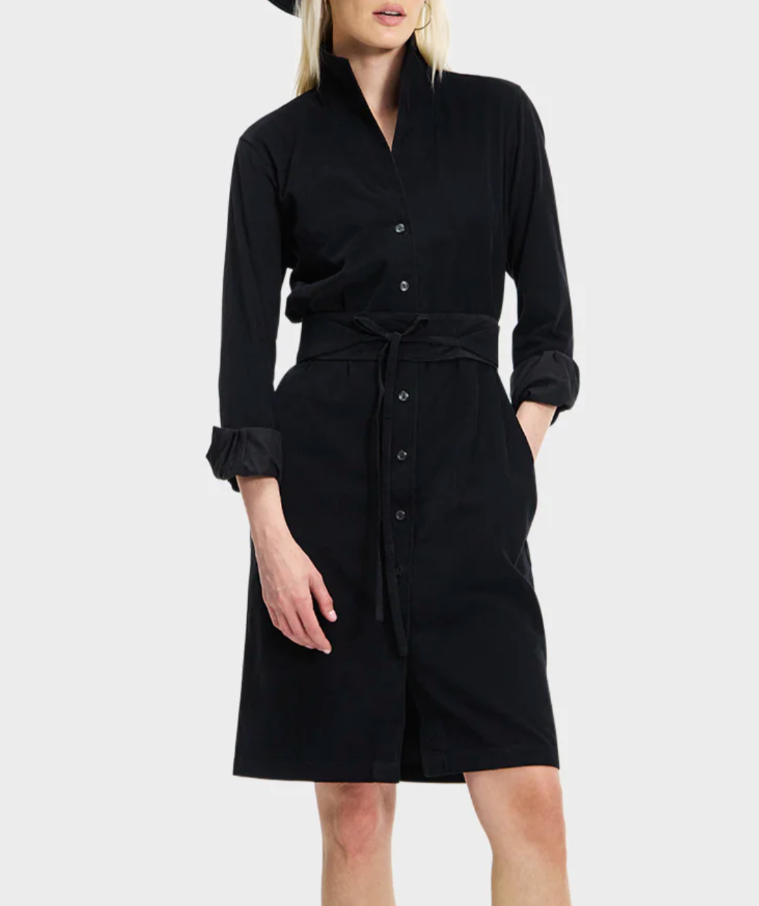 Black Stallion Cotton Corduroy Dress-Dresses-Sarah Alexandra-Black-0-Mercantile Portland