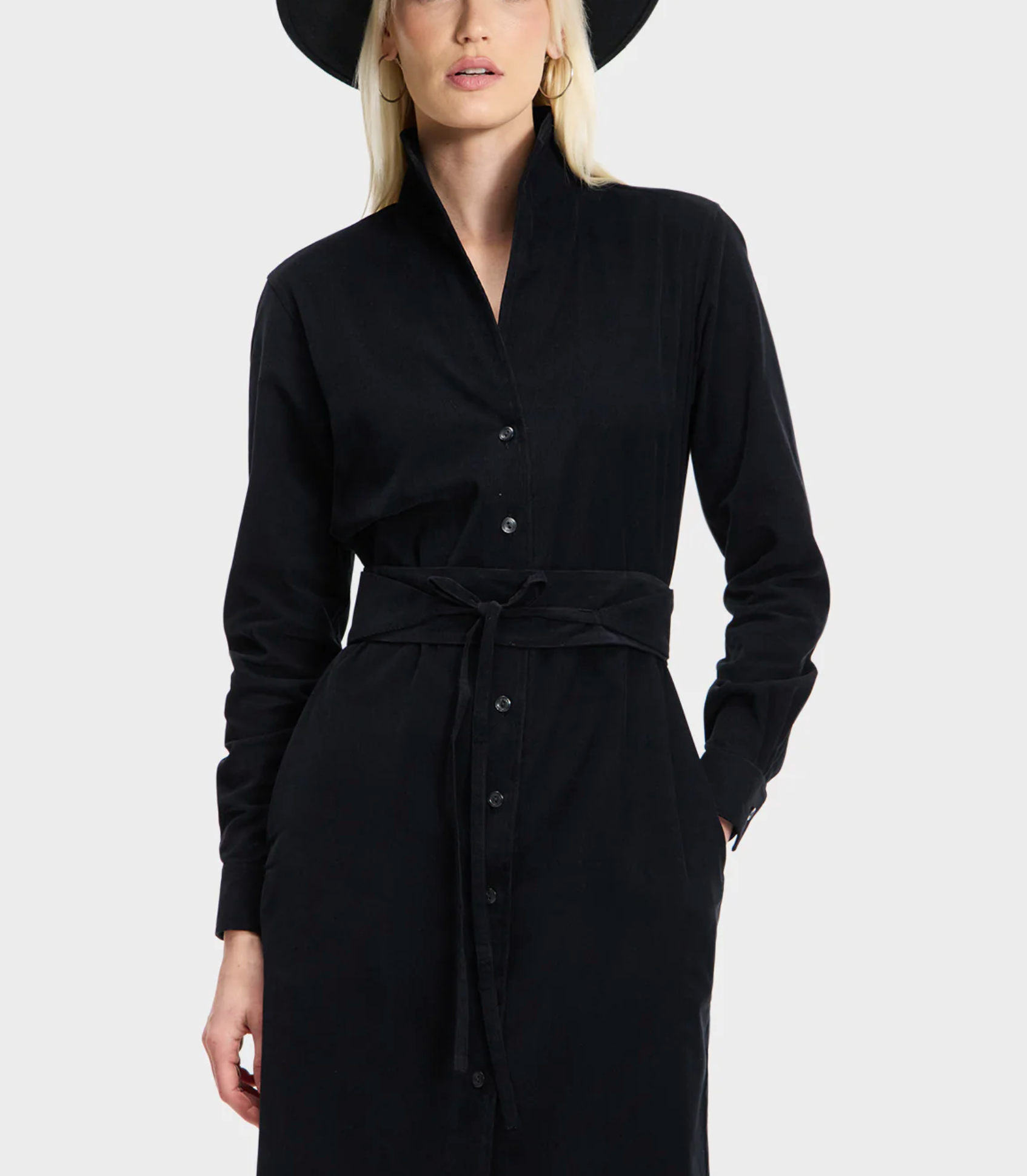 Black Stallion Cotton Corduroy Dress-Dresses-Sarah Alexandra-Black-0-Mercantile Portland