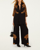 Black Tiger Long Sleeve Shirt-Shirts-Farm Rio-Black-XS-Mercantile Portland