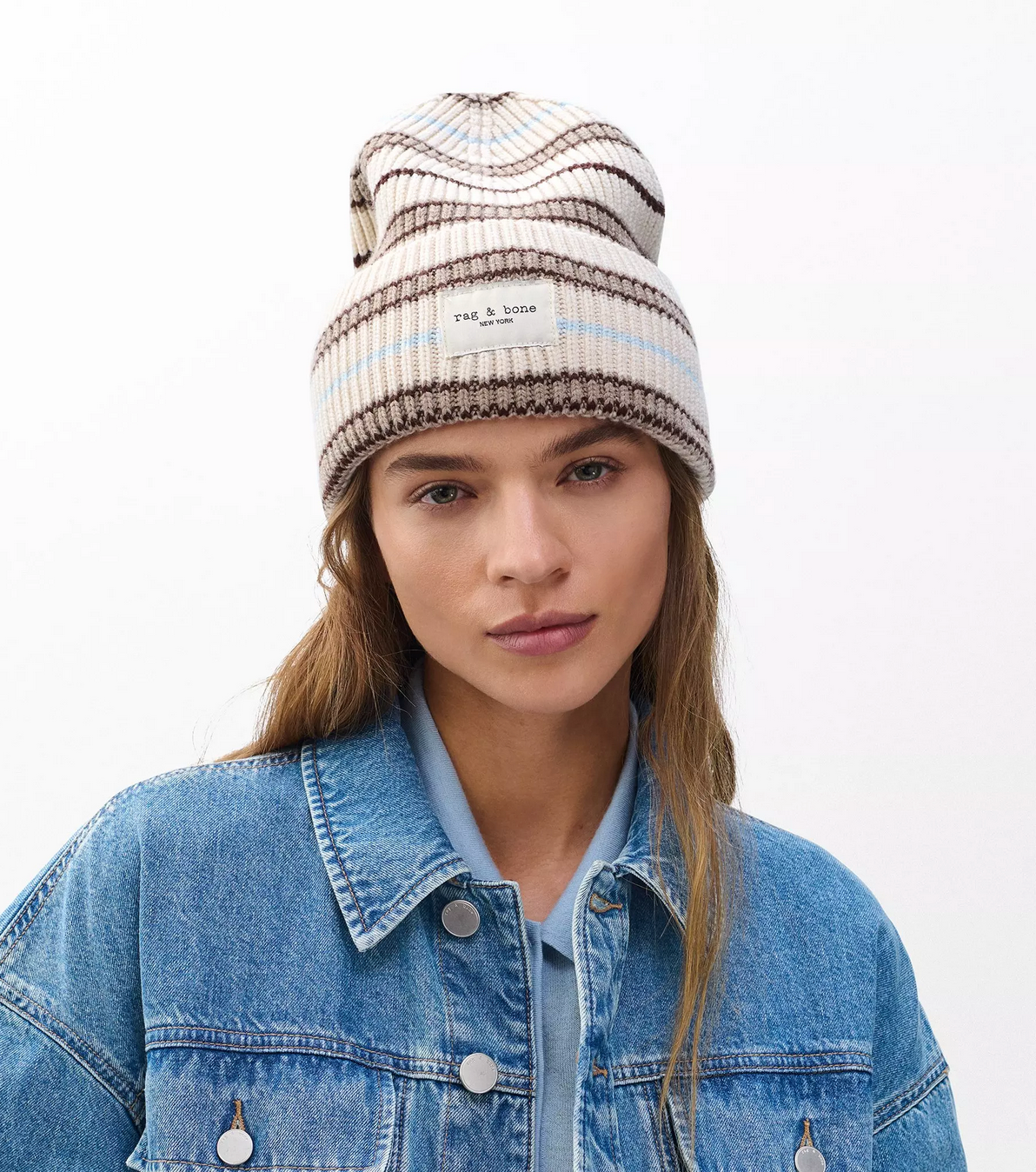 Blake Multi-Stripe Beanie-Hats-Rag & Bone-Ivory Multi-OS-Mercantile Portland
