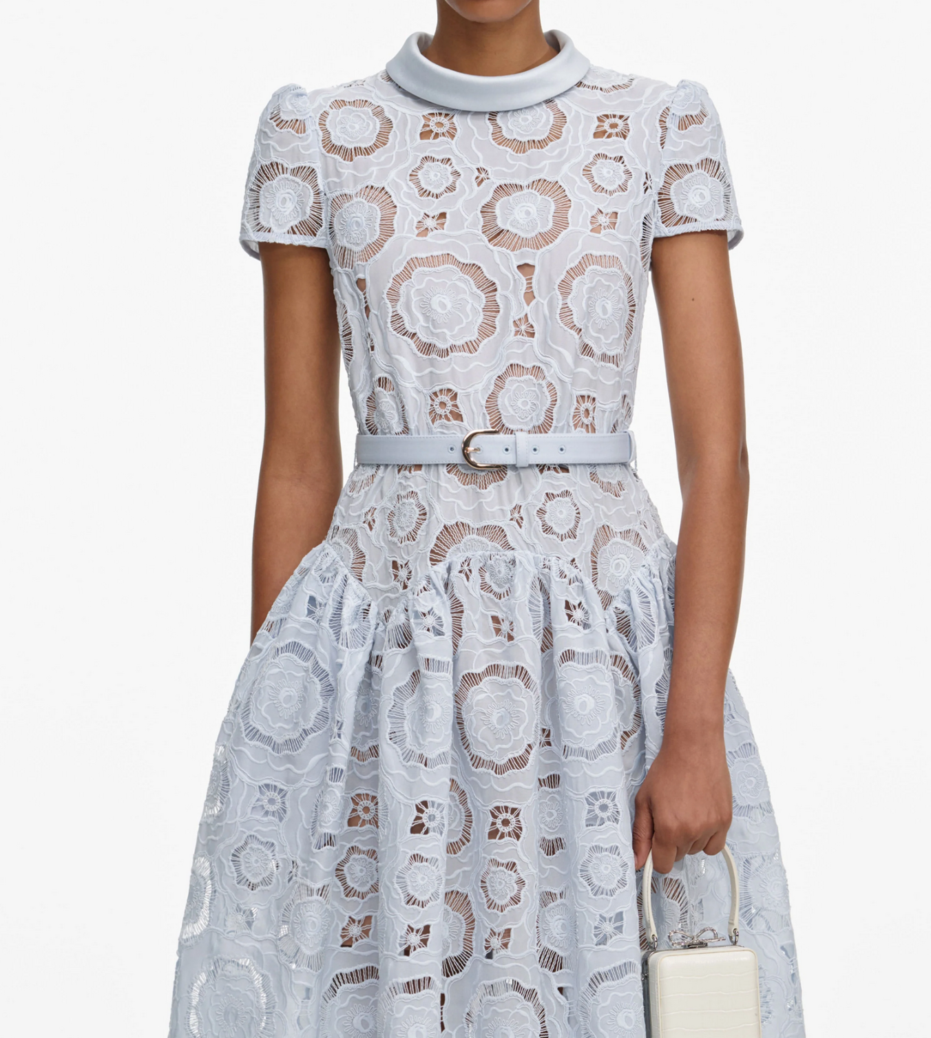 Blue Fine Lace Midi Dress-Dresses-Self Portrait-Blue Lace-0-Mercantile Portland