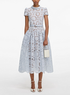 Blue Fine Lace Midi Dress-Dresses-Self Portrait-Blue Lace-0-Mercantile Portland