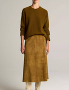 Boiled Cashmere Crew Sweater-Sweaters-Vince-MOss Ochre-XS-Mercantile Portland
