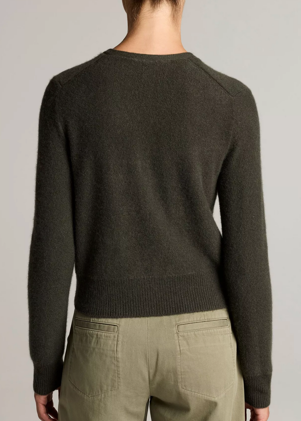 Boiled Cashmere V-Neck Cardigan-Sweaters-Vince-Dark Moss-XS-Mercantile Portland
