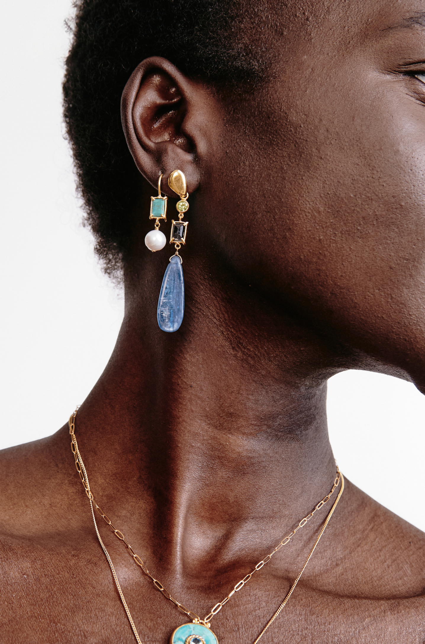 Bordeaux Pearl and Turquoise Earrings-Accessories-Chan Luu-Turquoise-OS-Mercantile Portland