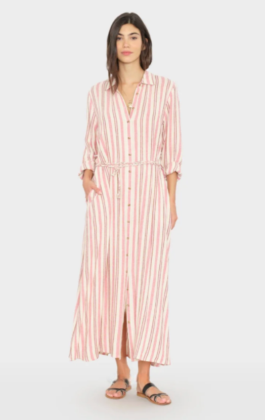 Bowen Dress in Dusty Pink Stripe Dusty Pink Stripe / S