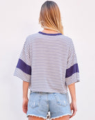 Boxy Blocked Tee-Clothing-Sundry-Optic White/Navy Stripe-XS-Mercantile Portland