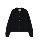 Boxy Crew Cardigan-Clothing-Jumper 1234-Black-1-Mercantile Portland