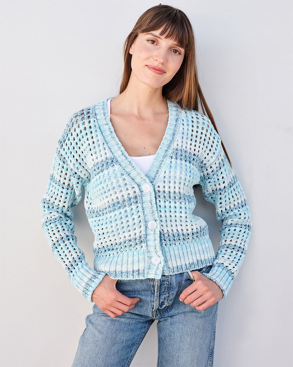 Boxy Crochet Cardigan-Sweaters-Sundry-Aruba Blue-XS-Mercantile Portland