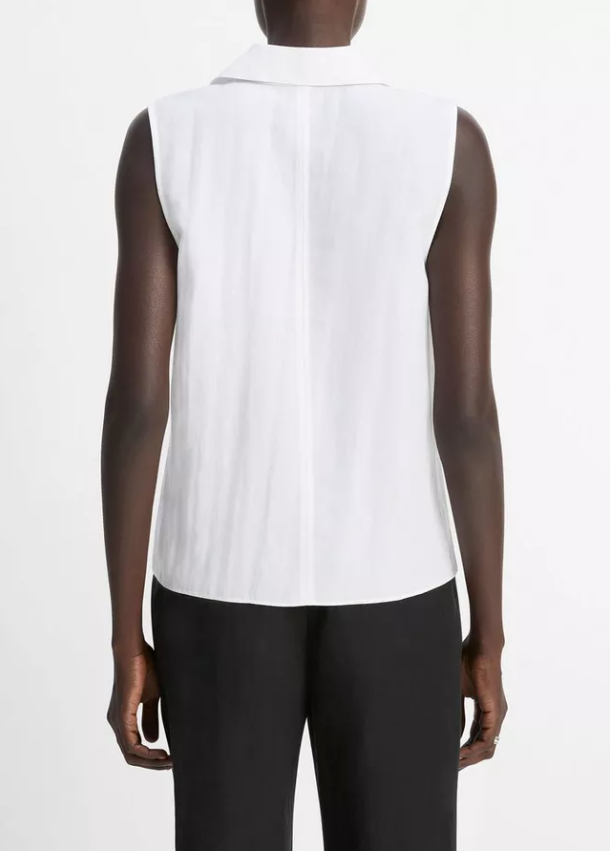 Boxy Sleevless Buttondown-Clothing-Vince-Optic White-XXS-Mercantile Portland
