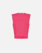 Boxy Top in Stretch Crêpe Cady-Tops-Forte Forte-Watermelon • forte forte-0-Mercantile Portland