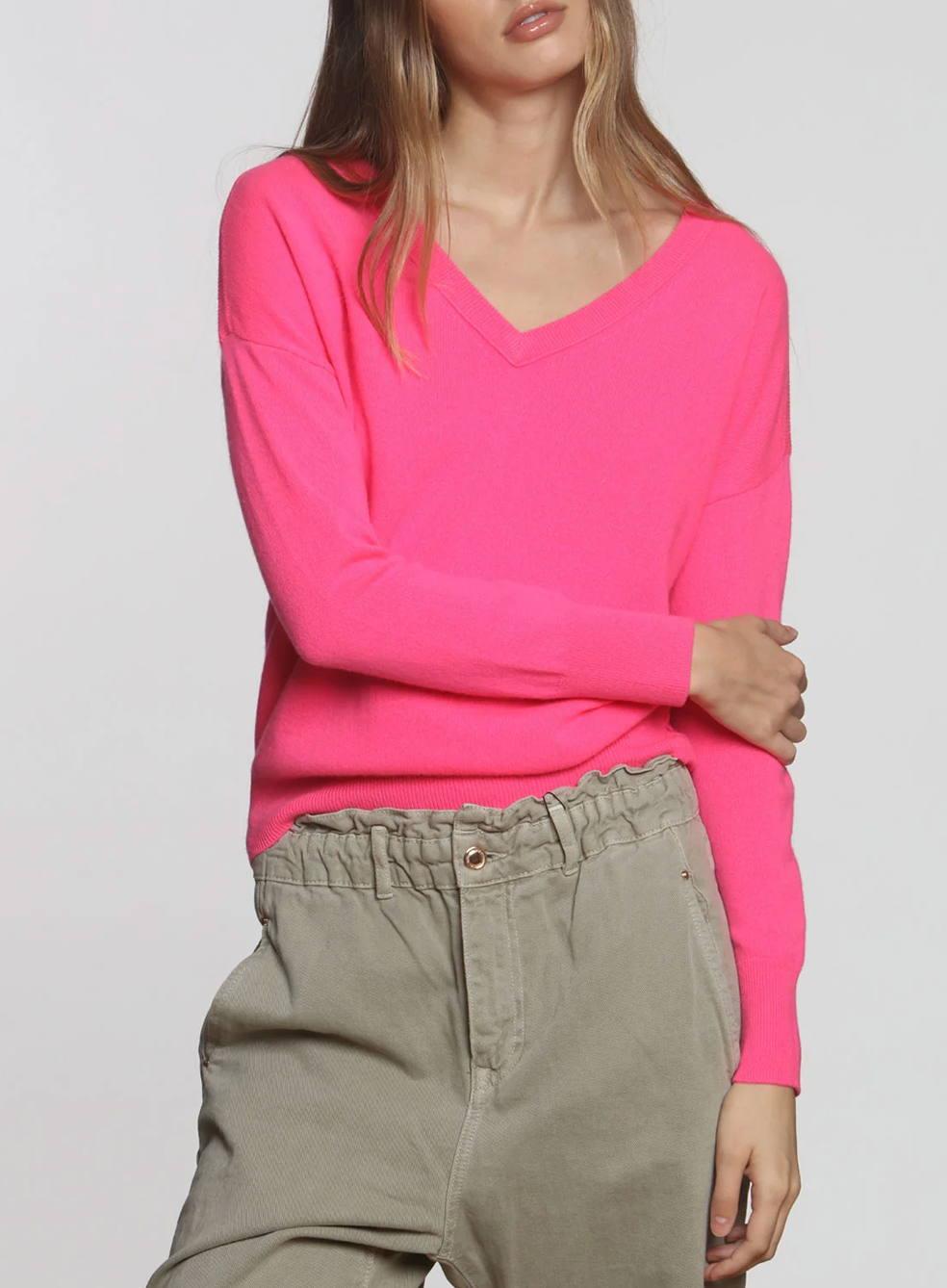 Boyfriend Vee in Flo-Pink-Sweaters-LABEL+THREAD-Flo-Pink-XS-Mercantile Portland