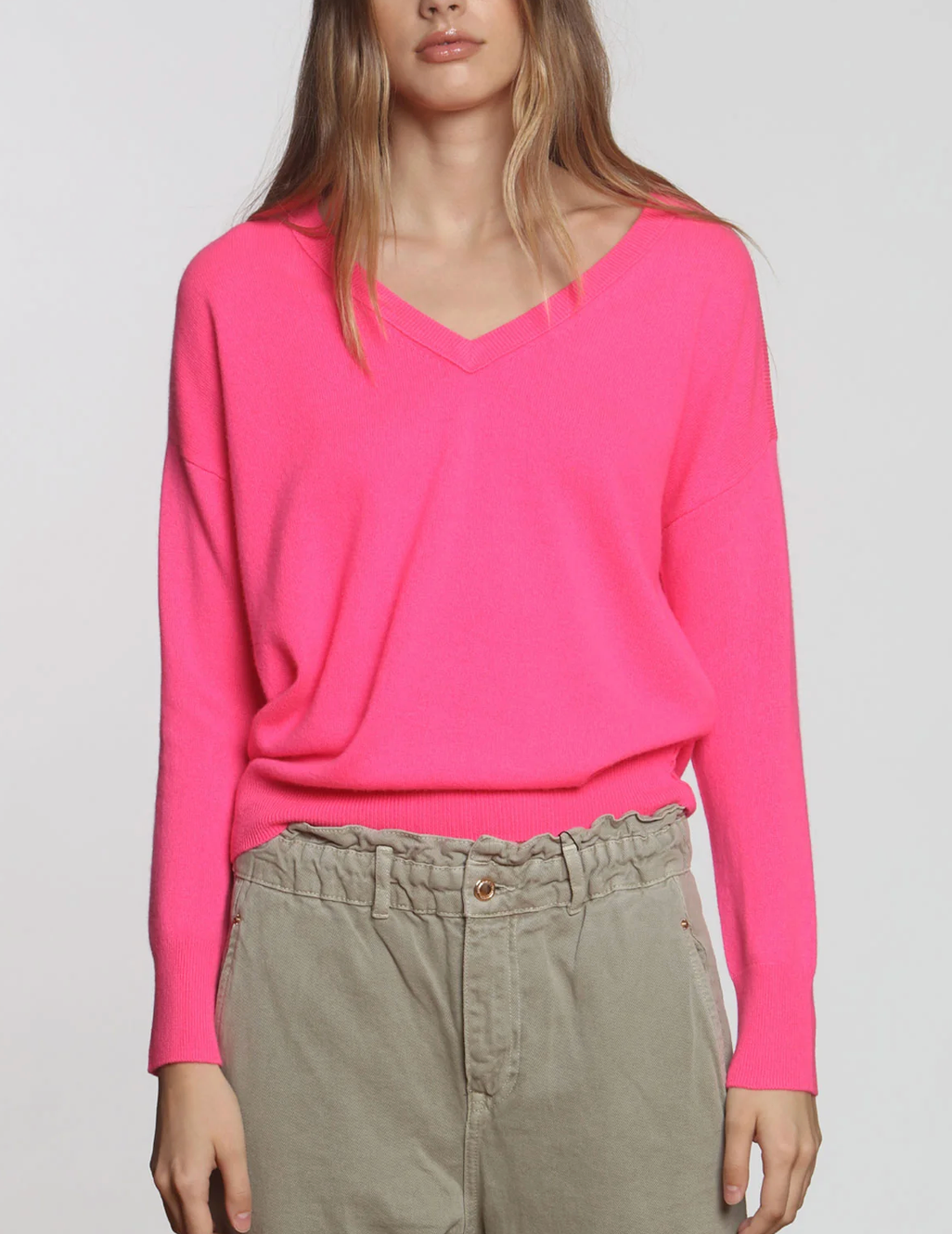 Boyfriend Vee in Flo-Pink-Sweaters-LABEL+THREAD-Flo-Pink-XS-Mercantile Portland